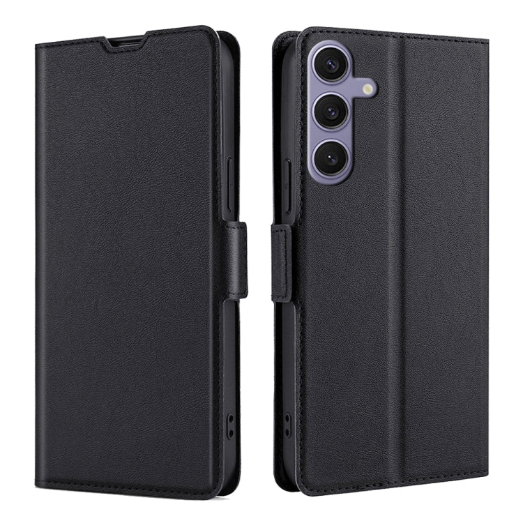 For Samsung Galaxy S25+ 5G Ultra-thin Voltage Side Buckle Horizontal Flip Leather Phone Case(Black) by buy2fix