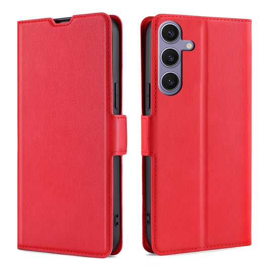 For Samsung Galaxy S25+ 5G Ultra-thin Voltage Side Buckle Horizontal Flip Leather Phone Case(Red) by buy2fix