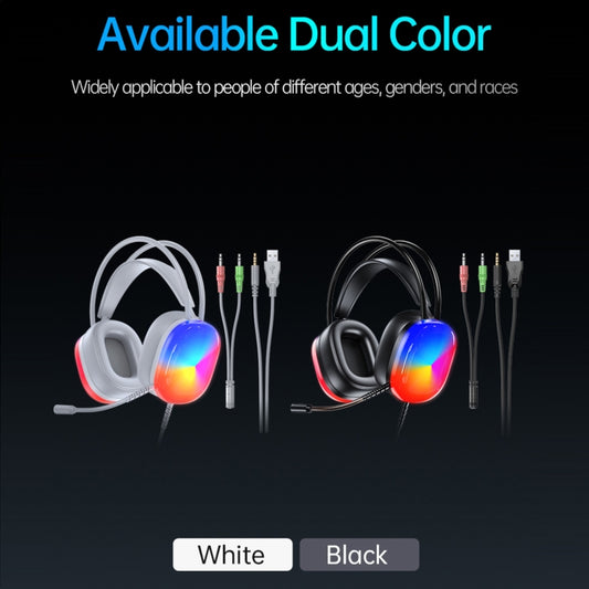 awei GM-11 Luminous Wired Headphones, Cable Length: 2m(White) - Multimedia Headset by awei | Online Shopping UK | buy2fix