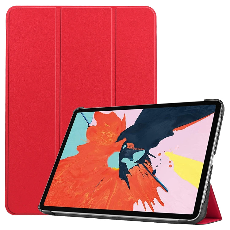 For iPad Air 11 2024 / 2022 / 2020 10.9 Custer Texture Horizontal Flip Leather Case with Three-folding Holder & Sleep / Wake-up Function(Red) by buy2fix