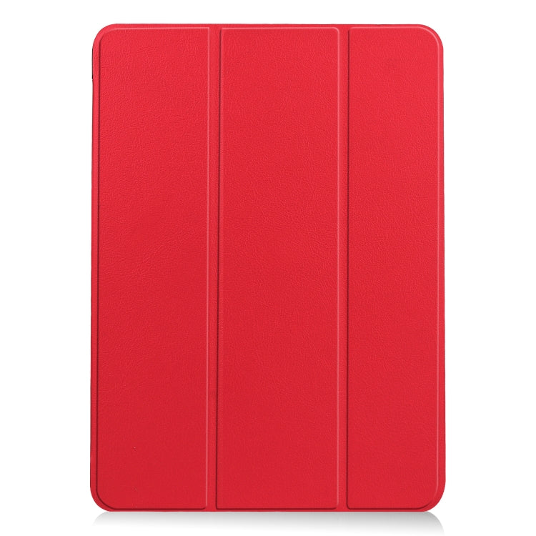 For iPad Air 11 2024 / 2022 / 2020 10.9 Custer Texture Horizontal Flip Leather Case with Three-folding Holder & Sleep / Wake-up Function(Red) by buy2fix