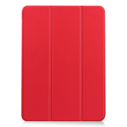 For iPad Air 11 2024 / 2022 / 2020 10.9 Custer Texture Horizontal Flip Leather Case with Three-folding Holder & Sleep / Wake-up Function(Red) by buy2fix