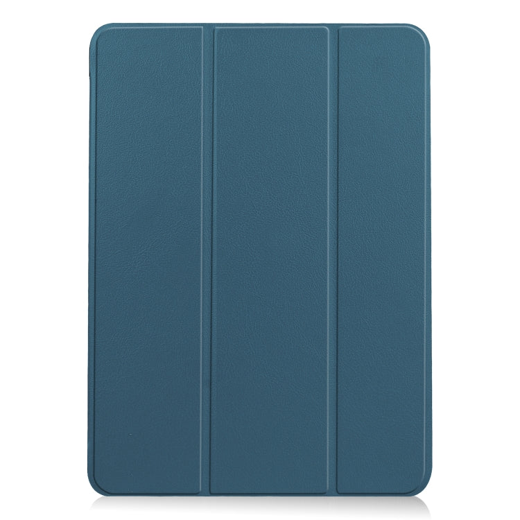 For iPad Air 11 2024 / 2022 / 2020 10.9 Custer Texture Horizontal Flip Leather Case with Three-folding Holder & Sleep / Wake-up Function(Dark Green) - iPad Air (2022) / (2020) 10.9 Cases by buy2fix | Online Shopping UK | buy2fix