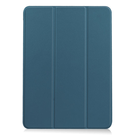 For iPad Air 11 2024 / 2022 / 2020 10.9 Custer Texture Horizontal Flip Leather Case with Three-folding Holder & Sleep / Wake-up Function(Dark Green) - iPad Air (2022) / (2020) 10.9 Cases by buy2fix | Online Shopping UK | buy2fix