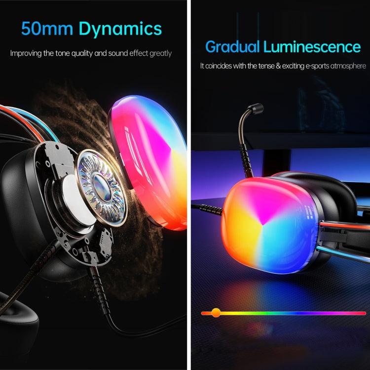 awei GM-11 Pro Luminous Wired Headphones, Cable Length: 2m(Black) - Multimedia Headset by awei | Online Shopping UK | buy2fix