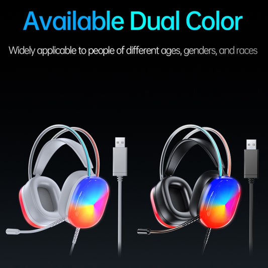 awei GM-11 Pro Luminous Wired Headphones, Cable Length: 2m(White) - Multimedia Headset by awei | Online Shopping UK | buy2fix
