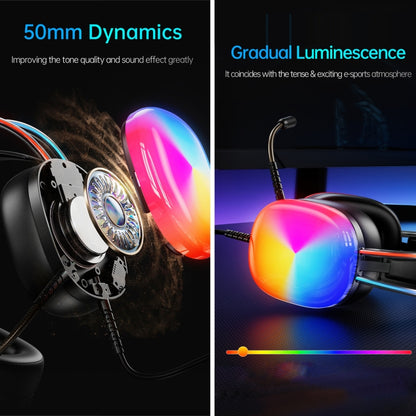 awei GM-11 Pro Luminous Wired Headphones, Cable Length: 2m(White) - Multimedia Headset by awei | Online Shopping UK | buy2fix