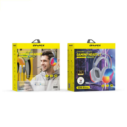 awei GM-11 Pro Luminous Wired Headphones, Cable Length: 2m(White) - Multimedia Headset by awei | Online Shopping UK | buy2fix