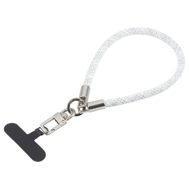 Pearl Silver Metal Buckle Phone Wrist Strap Phone Short Lanyard(White) - Lanyards & Wrist Straps by buy2fix | Online Shopping UK | buy2fix