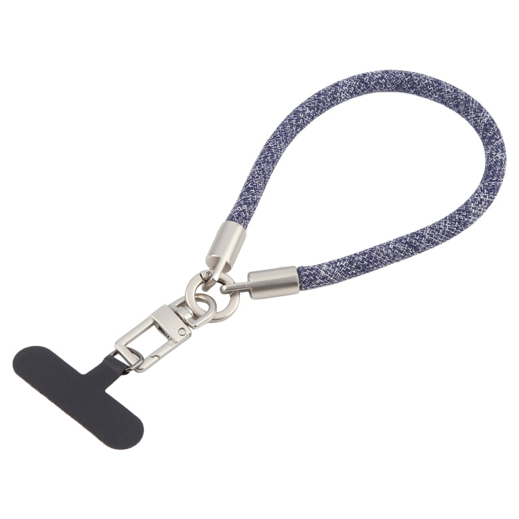 Pearl Silver Metal Buckle Phone Wrist Strap Phone Short Lanyard(Dark Blue) - Lanyards & Wrist Straps by buy2fix | Online Shopping UK | buy2fix