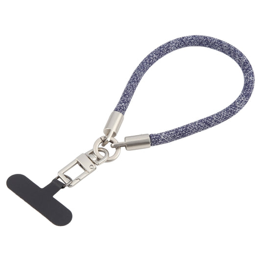 Pearl Silver Metal Buckle Phone Wrist Strap Phone Short Lanyard(Dark Blue) - Lanyards & Wrist Straps by buy2fix | Online Shopping UK | buy2fix