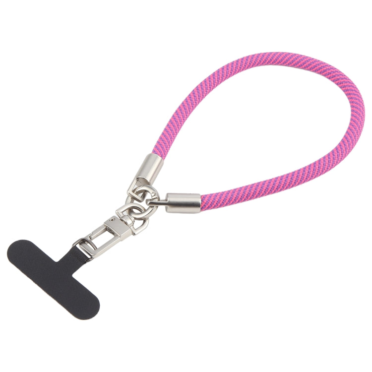 Pearl Silver Metal Buckle Phone Wrist Strap Phone Short Lanyard(Rose Red) - Lanyards & Wrist Straps by buy2fix | Online Shopping UK | buy2fix