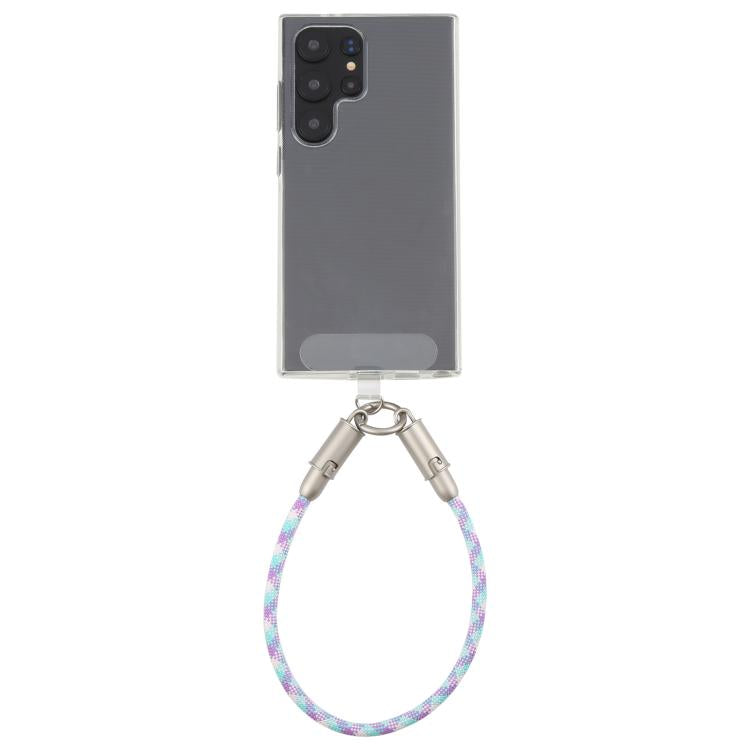 Type-C to Type-C Data Charging Cable Wrist Strap Phone Short Lanyard(Green Purple White) - Lanyards & Wrist Straps by buy2fix | Online Shopping UK | buy2fix