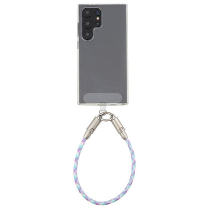 Type-C to Type-C Data Charging Cable Wrist Strap Phone Short Lanyard(Green Purple White) - Lanyards & Wrist Straps by buy2fix | Online Shopping UK | buy2fix
