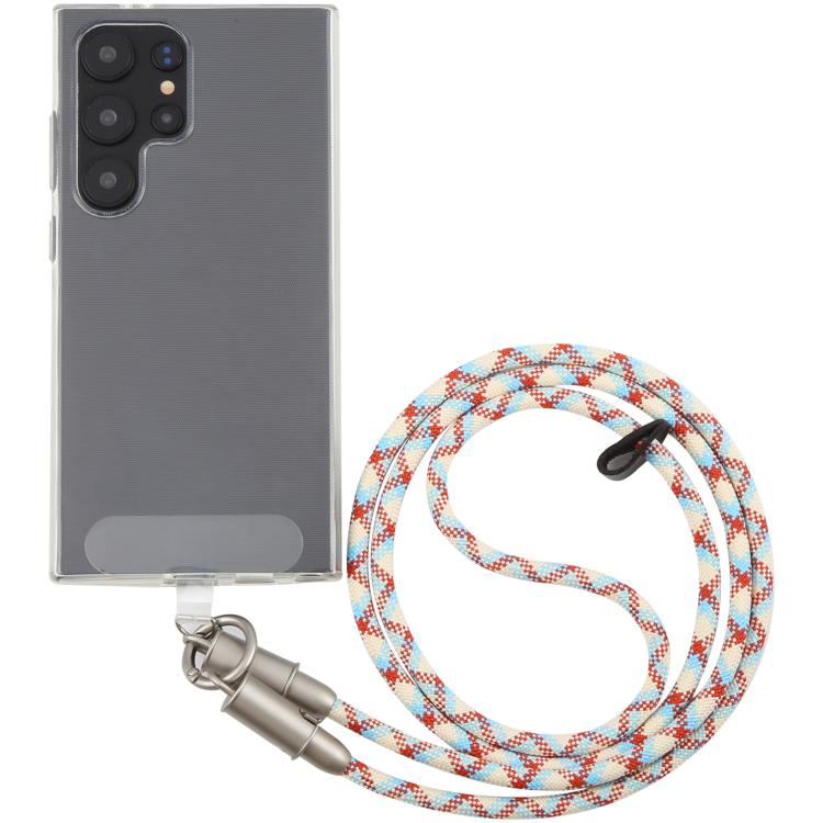 Type-C to Type-C Silicone Data Charging Cable Crossbody Phone Long Lanyard(Blue Red Yellow) - Lanyards & Wrist Straps by buy2fix | Online Shopping UK | buy2fix