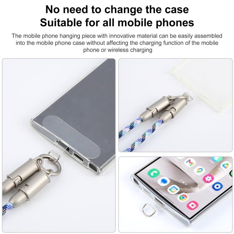 Type-C to Type-C Silicone Data Charging Cable Crossbody Phone Long Lanyard(Blue Red Yellow) - Lanyards & Wrist Straps by buy2fix | Online Shopping UK | buy2fix