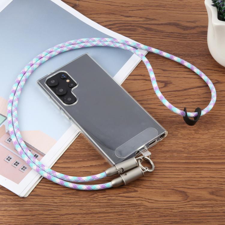 Type-C to Type-C Silicone Data Charging Cable Crossbody Phone Long Lanyard(Blue Red Yellow) - Lanyards & Wrist Straps by buy2fix | Online Shopping UK | buy2fix