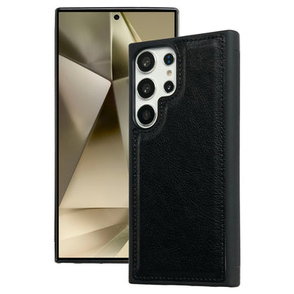 For Samsung Galaxy S25 Ultra 5G Cowhide Texture Back Cover Phone Case(Black) by buy2fix