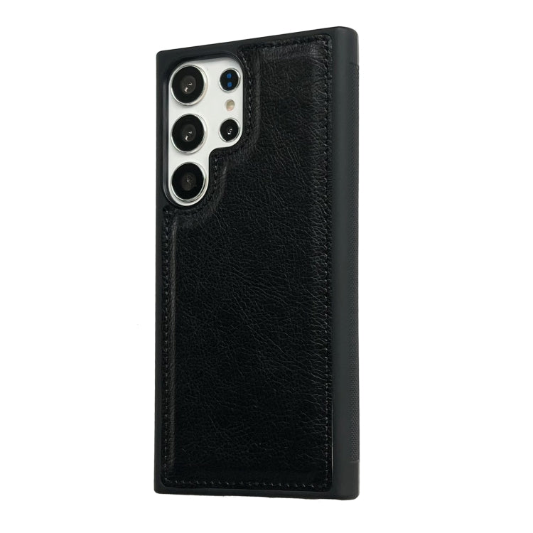 For Samsung Galaxy S25 Ultra 5G Cowhide Texture Back Cover Phone Case(Black) by buy2fix