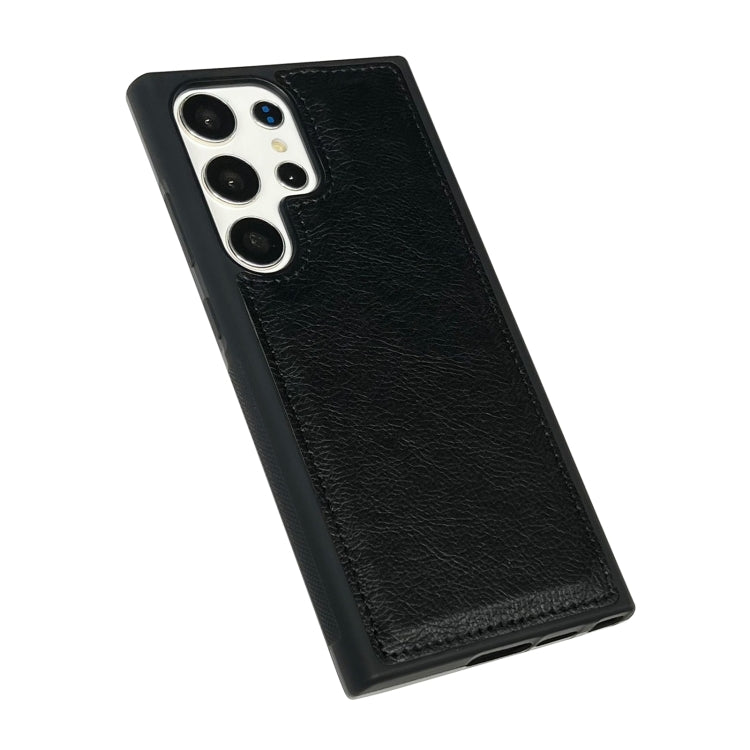 For Samsung Galaxy S25 Ultra 5G Cowhide Texture Back Cover Phone Case(Black) by buy2fix