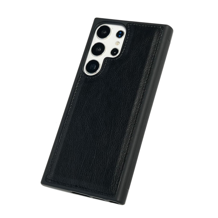 For Samsung Galaxy S25 Ultra 5G Cowhide Texture Back Cover Phone Case(Black) by buy2fix