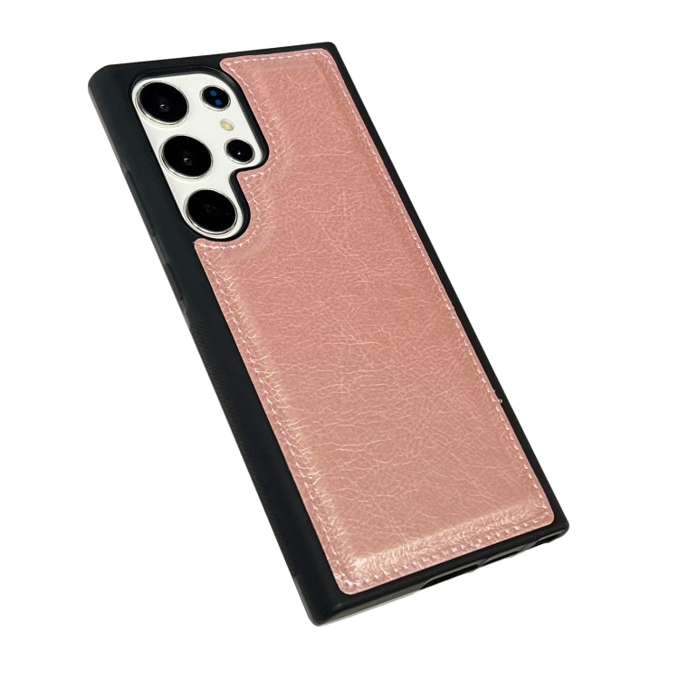 For Samsung Galaxy S25 Ultra 5G Cowhide Texture Back Cover Phone Case(Rose Gold) by buy2fix