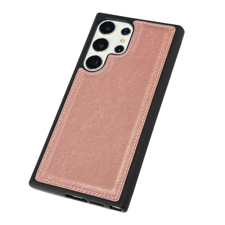 For Samsung Galaxy S25 Ultra 5G Cowhide Texture Back Cover Phone Case(Rose Gold) by buy2fix