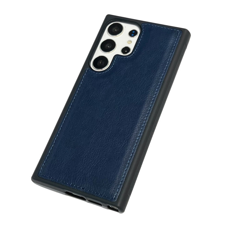 For Samsung Galaxy S25 Ultra 5G Cowhide Texture Back Cover Phone Case(Royal Blue) by buy2fix