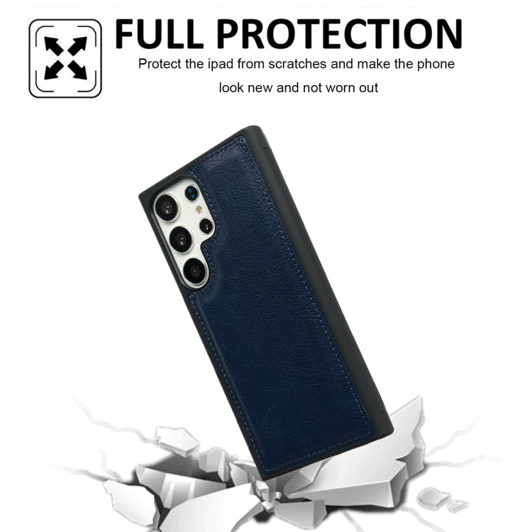 For Samsung Galaxy S25 Ultra 5G Cowhide Texture Back Cover Phone Case(Royal Blue) by buy2fix