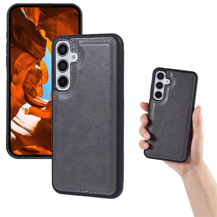 For Samsung Galaxy S25+ 5G Cowhide Texture Back Cover Phone Case(Grey) by buy2fix