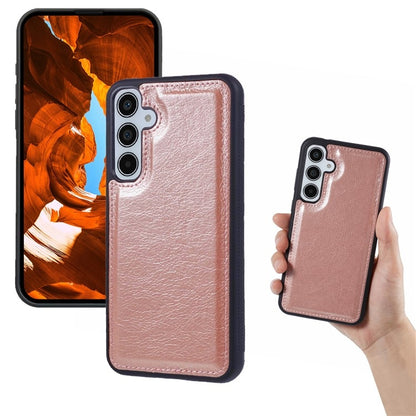 For Samsung Galaxy S25+ 5G Cowhide Texture Back Cover Phone Case(Rose Gold) by buy2fix