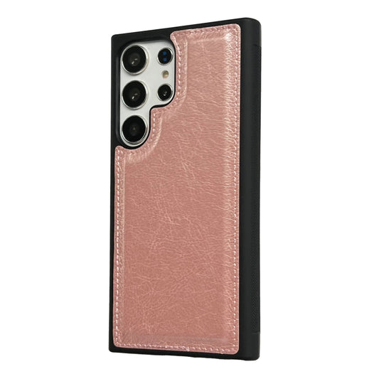 For Samsung Galaxy S25+ 5G Cowhide Texture Back Cover Phone Case(Rose Gold) by buy2fix