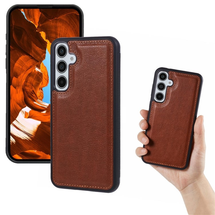 For Samsung Galaxy S25+ 5G Cowhide Texture Back Cover Phone Case(Brown) by buy2fix
