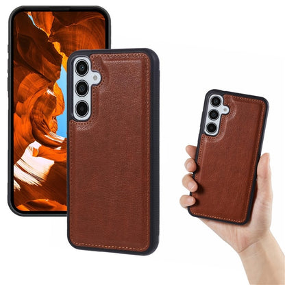 For Samsung Galaxy S25+ 5G Cowhide Texture Back Cover Phone Case(Brown) by buy2fix
