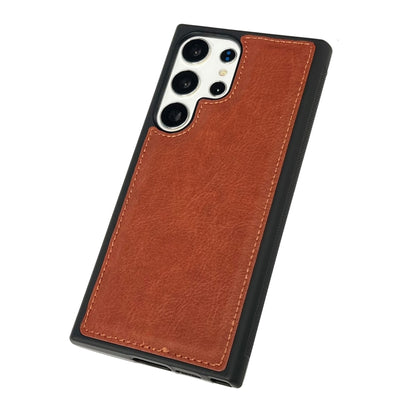 For Samsung Galaxy S25 5G Cowhide Texture Back Cover Phone Case(Brown) by buy2fix