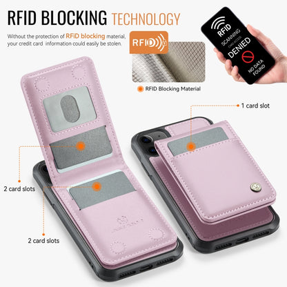 For iPhone 11 JEEHOOD J06 British Style RFID MagSafe Card Bag PU Phone Case(Pink) - iPhone 11 Cases by JEEHOOD | Online Shopping UK | buy2fix