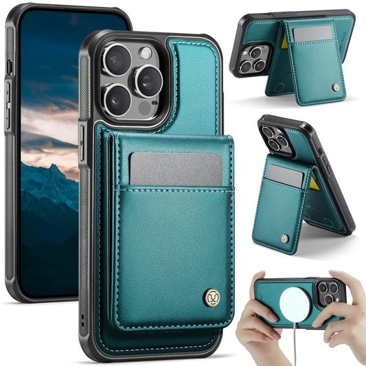 For iPhone 12 Pro Max JEEHOOD J06 British Style RFID MagSafe Card Bag PU Phone Case(Green) - iPhone 12 Pro Max Cases by JEEHOOD | Online Shopping UK | buy2fix