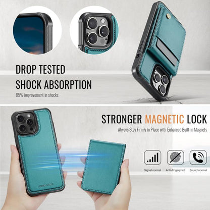 For iPhone 12 Pro Max JEEHOOD J06 British Style RFID MagSafe Card Bag PU Phone Case(Green) - iPhone 12 Pro Max Cases by JEEHOOD | Online Shopping UK | buy2fix