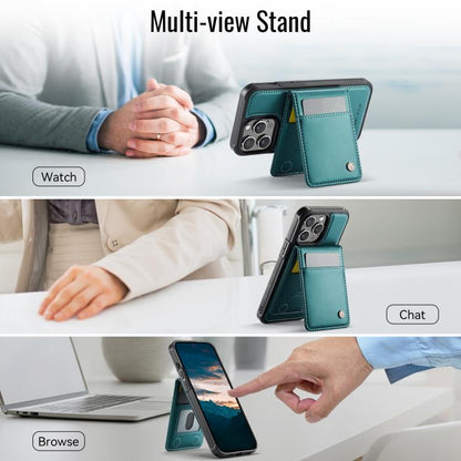 For iPhone 12 Pro Max JEEHOOD J06 British Style RFID MagSafe Card Bag PU Phone Case(Green) - iPhone 12 Pro Max Cases by JEEHOOD | Online Shopping UK | buy2fix