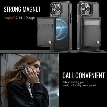 For iPhone 12 Pro Max JEEHOOD J06 British Style RFID MagSafe Card Bag PU Phone Case(Black) - iPhone 12 Pro Max Cases by JEEHOOD | Online Shopping UK | buy2fix
