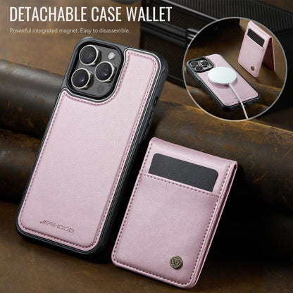 For iPhone 12 Pro Max JEEHOOD J06 British Style RFID MagSafe Card Bag PU Phone Case(Pink) - iPhone 12 Pro Max Cases by JEEHOOD | Online Shopping UK | buy2fix