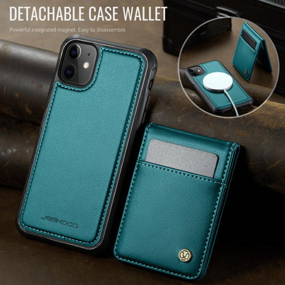 For iPhone 12 / 12 Pro JEEHOOD J06 British Style RFID MagSafe Card Bag PU Phone Case(Green) - iPhone 12 / 12 Pro Cases by JEEHOOD | Online Shopping UK | buy2fix