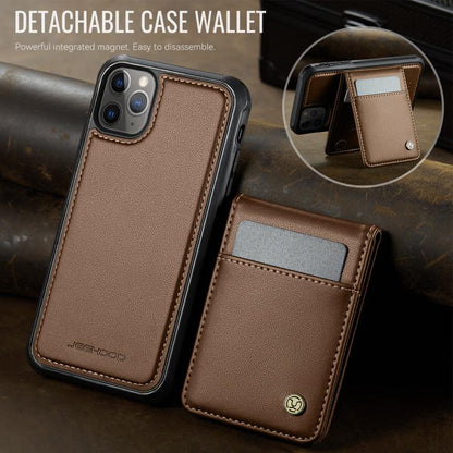 For iPhone 11 Pro JEEHOOD J06 British Style RFID MagSafe Card Bag PU Phone Case(Brown) - iPhone 11 Pro Cases by JEEHOOD | Online Shopping UK | buy2fix