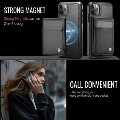 For iPhone 11 Pro JEEHOOD J06 British Style RFID MagSafe Card Bag PU Phone Case(Black) - iPhone 11 Pro Cases by JEEHOOD | Online Shopping UK | buy2fix