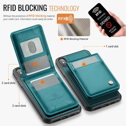 For iPhone XS Max JEEHOOD J06 British Style RFID MagSafe Card Bag PU Phone Case(Green) - More iPhone Cases by JEEHOOD | Online Shopping UK | buy2fix