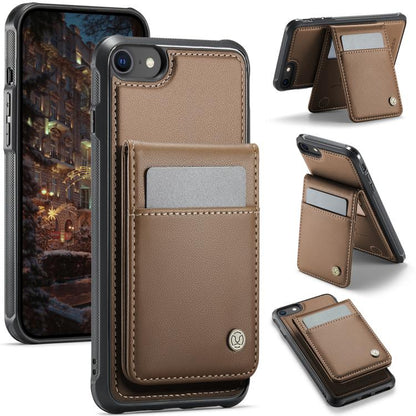 For iPhone SE 2022 / SE 2020 / 8 JEEHOOD J06 British Style RFID MagSafe Card Bag PU Phone Case(Brown) - iPhone SE 2022 / 2020 / 8 / 7 Cases by JEEHOOD | Online Shopping UK | buy2fix