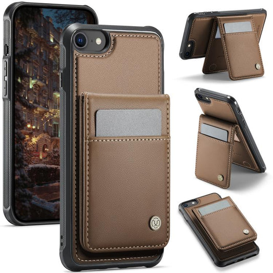 For iPhone SE 2022 / SE 2020 / 8 JEEHOOD J06 British Style RFID MagSafe Card Bag PU Phone Case(Brown) - iPhone SE 2022 / 2020 / 8 / 7 Cases by JEEHOOD | Online Shopping UK | buy2fix