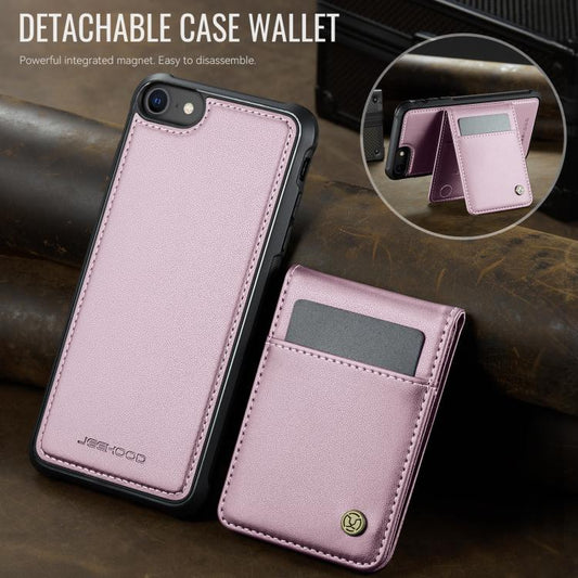 For iPhone SE 2022 / SE 2020 / 8 JEEHOOD J06 British Style RFID MagSafe Card Bag PU Phone Case(Pink) - iPhone SE 2022 / 2020 / 8 / 7 Cases by JEEHOOD | Online Shopping UK | buy2fix