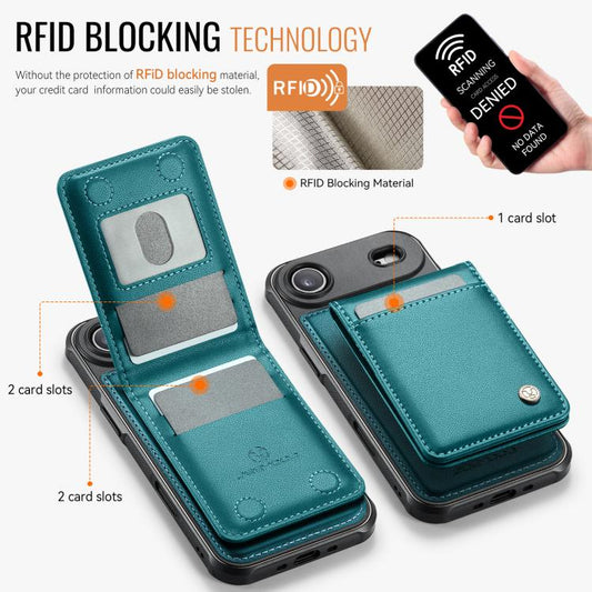 For iPhone Air JEEHOOD J06 British Style RFID MagSafe Card Bag PU Phone Case(Green) - iPhone Air Cases by JEEHOOD | Online Shopping UK | buy2fix