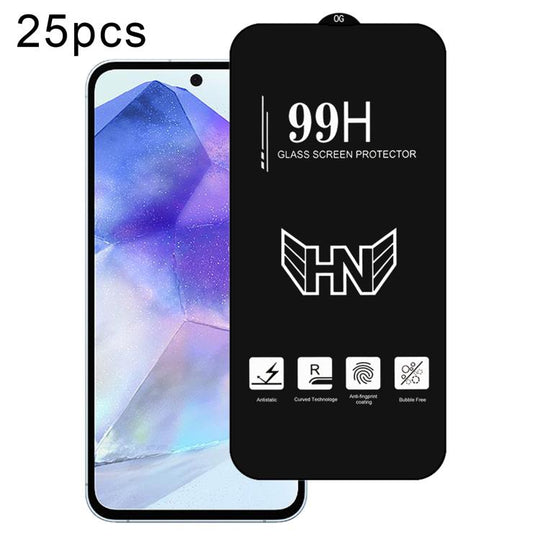For Samsung Galaxy A55 25 PCS/Pack High Aluminum Large Arc Full Screen Tempered Glass Film